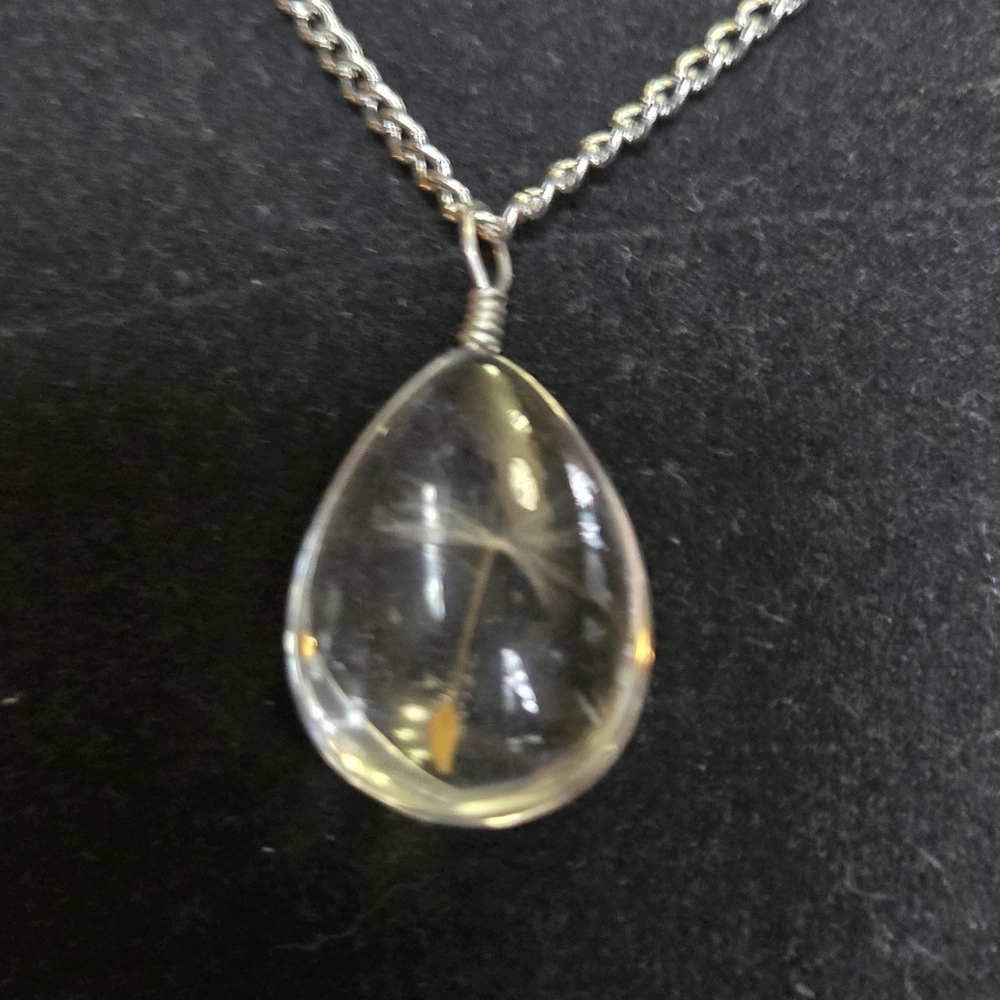 Silver Wish dandelion seed Pendant Necklace LAST ONE! - Picture 2 of 5